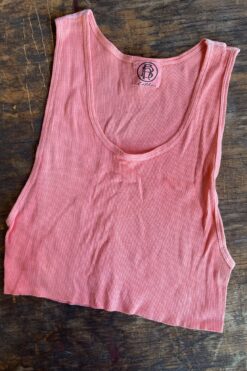 Hotbox Cropped Ribbed Tank – Pink – One Size