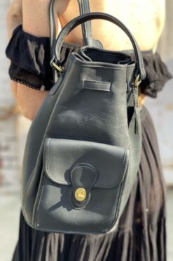 Vintage Coach 9992 Black Sling Multi-way Backpack