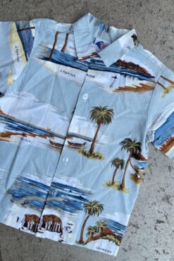 Vintage Kids Hawaiian Button Down Shirt - Size 6