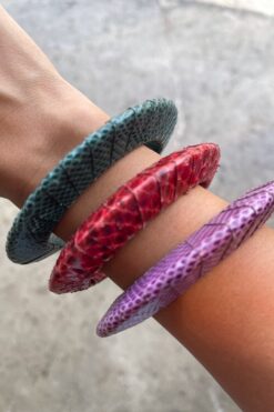 Vintage Snake Skin Set of 3 Bracelets