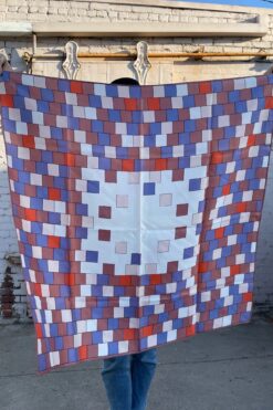 Vintage Silk Tile Print Scarf