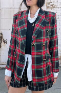 SOLD 90s Plaid Double Breasted Jacket - Small