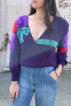 SOLD 80s Vintage Mohair Purple Sweater - S/M