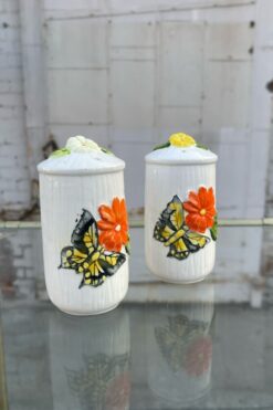Vintage 70s Butterfly Salt and Pepper Shakers