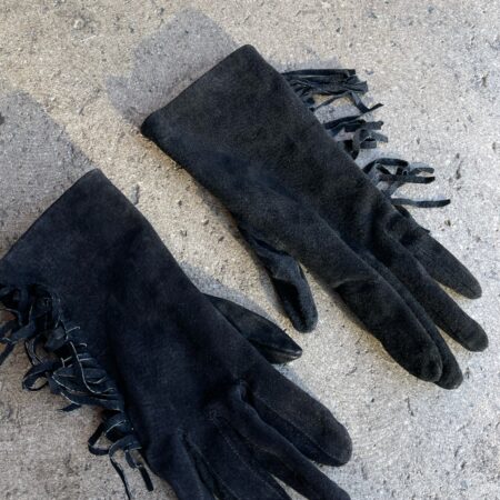 suede fringe gloves