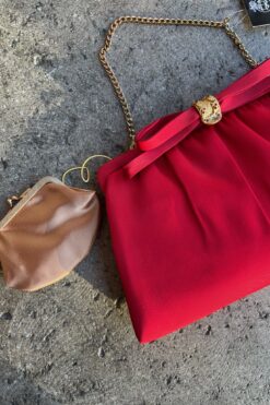 SOLD 1950s After Fire L&M Red Evening Bag with Coin Purse