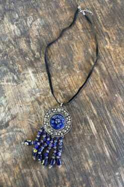 Vintage Monarch Blue Millefiori Necklace