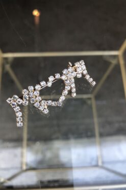 Vintage Rhinestone MOM Pin