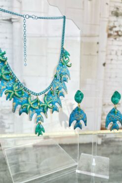 Vintage 70s Tropics Necklace and Earring Set