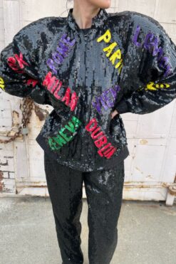 80s Sequined Cities of the World Two Piece Set - S/M