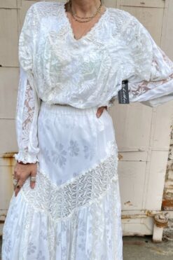 80s 'The Stevie' Satin and Lace Two-Piece Set - S/M