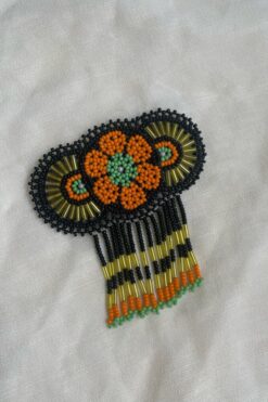 Vintage Native American Fringed Beaded Pin & Pendant