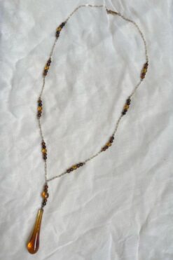 Vintage Amber Glass Beaded Necklace