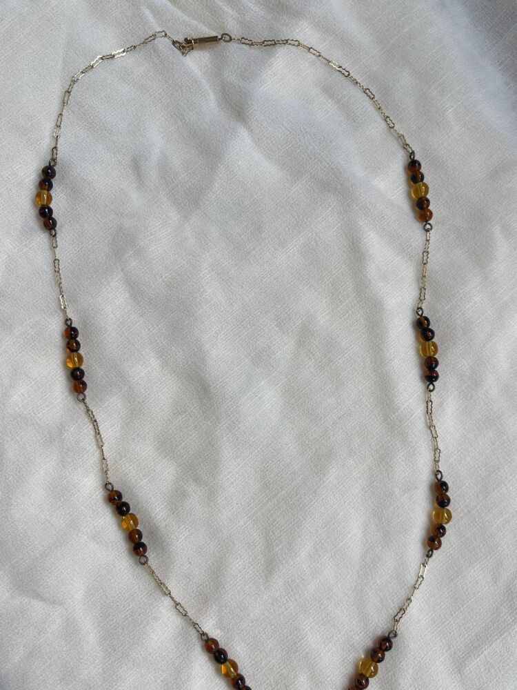 Vintage Amber Glass Beaded Necklace → Hotbox Vintage