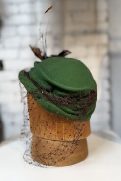 Alternative view of 50s Green Felt Wool Fascinator