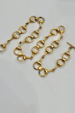 SOLD Vintage Gucci Brass Horsebit Chain Belt Gold Tone Belt