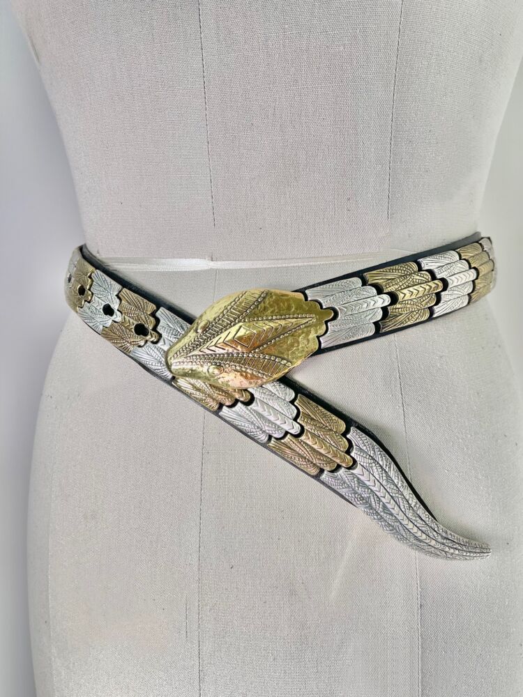 Vintage Made in France Sepcoeur Snake Skin Belt From 1980s. 