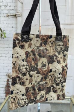 SOLD Vintage Dogs Carpet Tote Bag