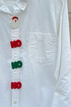 80s Santa Clause Ho Ho Ho Button Covers - Set of 4