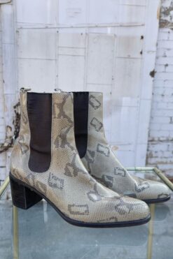 Snakeskin Leather Chelsea Ankle Boot - Size 41