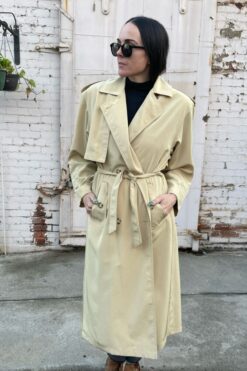 Vintage American Bazaar Light Gold Trench Coat - M/L