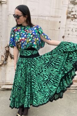 SOLD  Diane Freis Metallic Jungle Dress - S/M