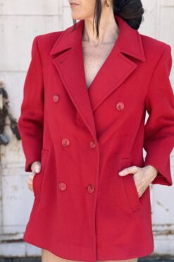 Vintage Pendleton Cherry Red Pea Coat - M