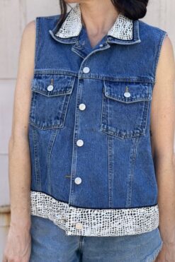 Vintage Snake Denim Vest - L/XL