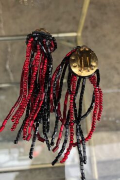 80s beaded Cip-on Earrings