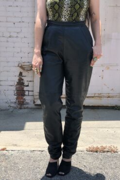 Melbourne High Waist Leather Pants - M