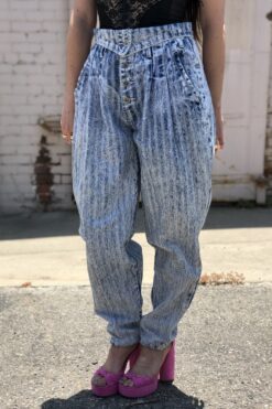 SOLD 80s/90s Acid Wash Paper Bag Jeans - M/L