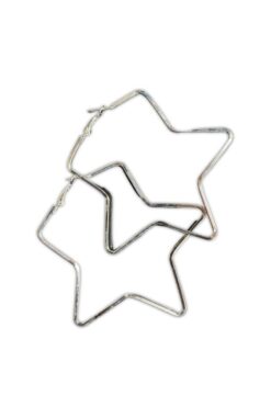 Silver Star Hoop Earrings
