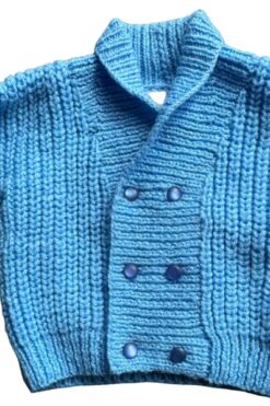 Vintage Hand-Knit Baby Cardigan Sweater - 6 months