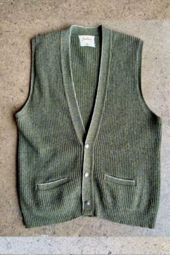 Vintage 60s Jantzen Sweater Vest Men Cardigan Lambswool Made in USA - XL
