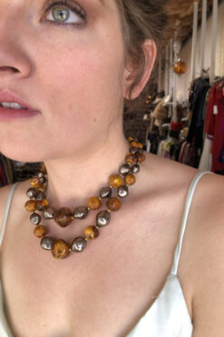Amber &  Hematite Necklace