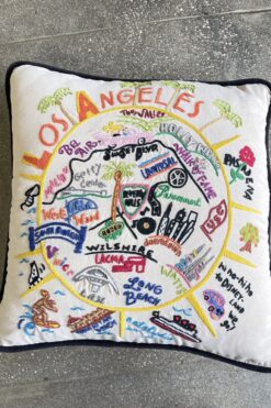 Catstudio Hand Embroidered "Los Angeles" Pillow