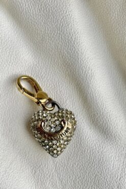 Vintage Juicy Couture Gold Tone Rhinestone Heart Charm