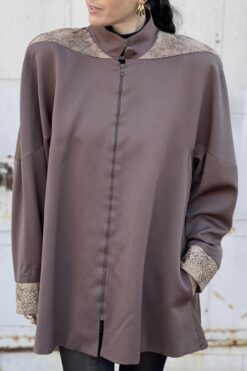 80s Catherine Hipp  Snake Trim Coat - L