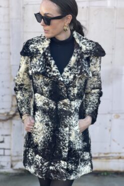 Vintage 70s Giovanni Gentili Brown and Cream Fur Jacket - S/M