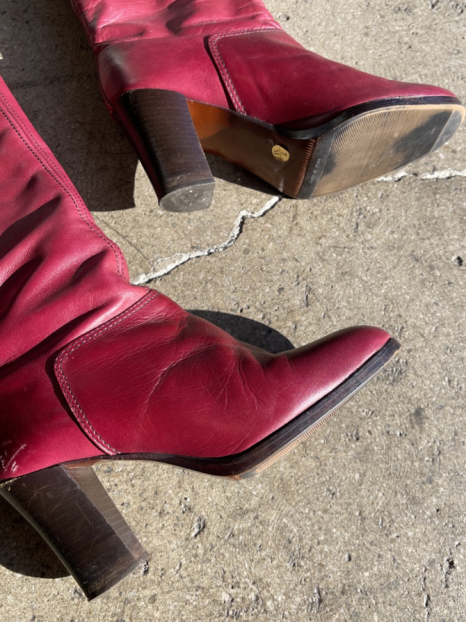Vintage 70s Pappagallo Maroon Leather Boots – 7 → Hotbox Vintage