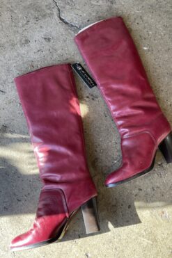 Vintage 70s Pappagallo Maroon Leather Boots - 7