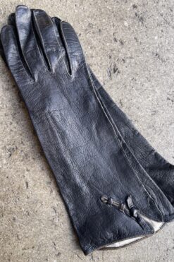 Vintage 60s Black Leather Gloves
