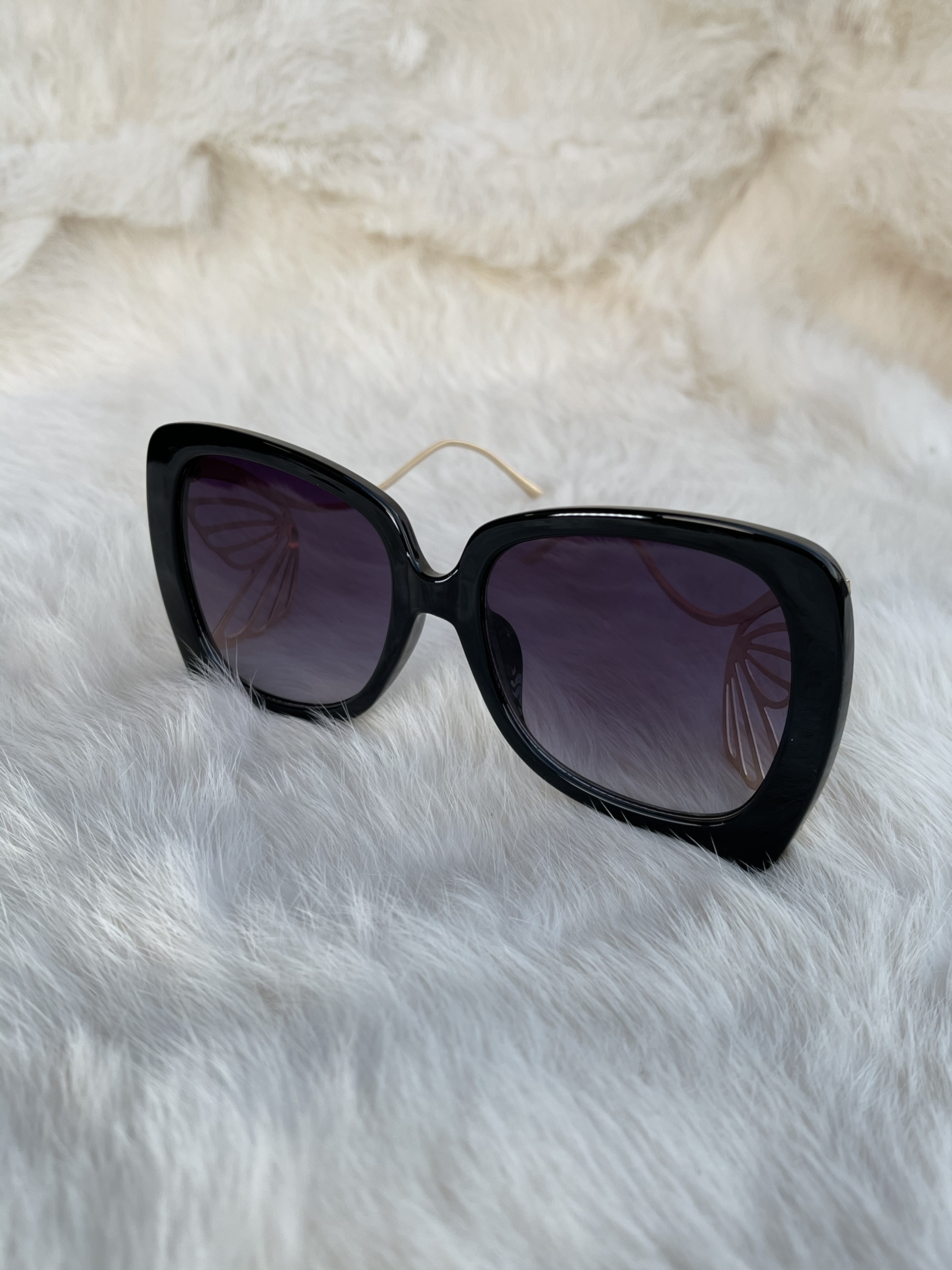 Big Frame Butterfly Sunglasses - Black