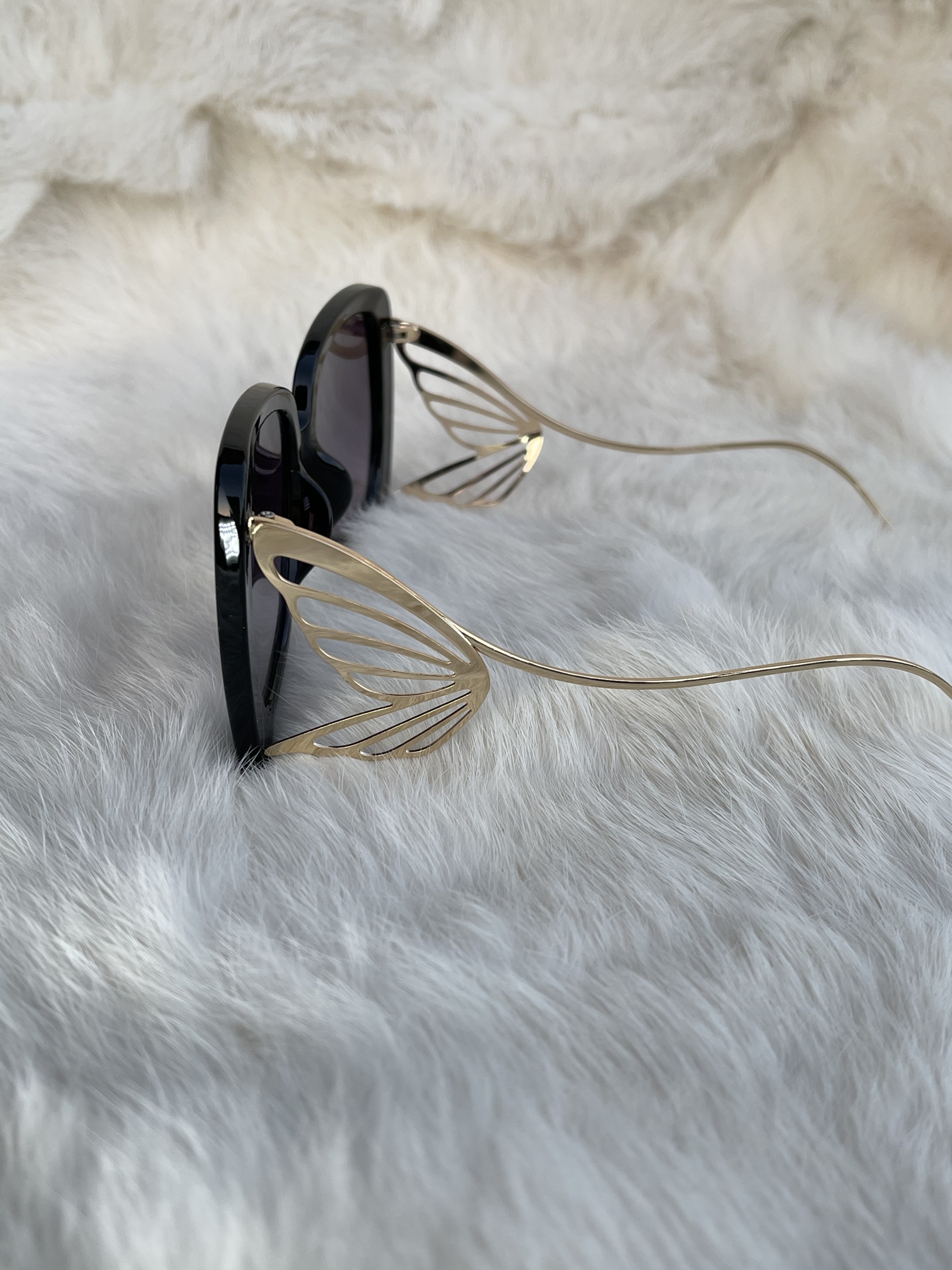 Big Frame Butterfly Sunglasses - Black