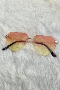 Peach Clear Heart Sunnies